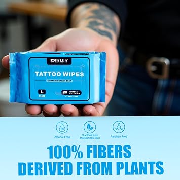 Yuelong Green Soap Tattoo Wipes 80Count L Cleaning TattooCare Wipe