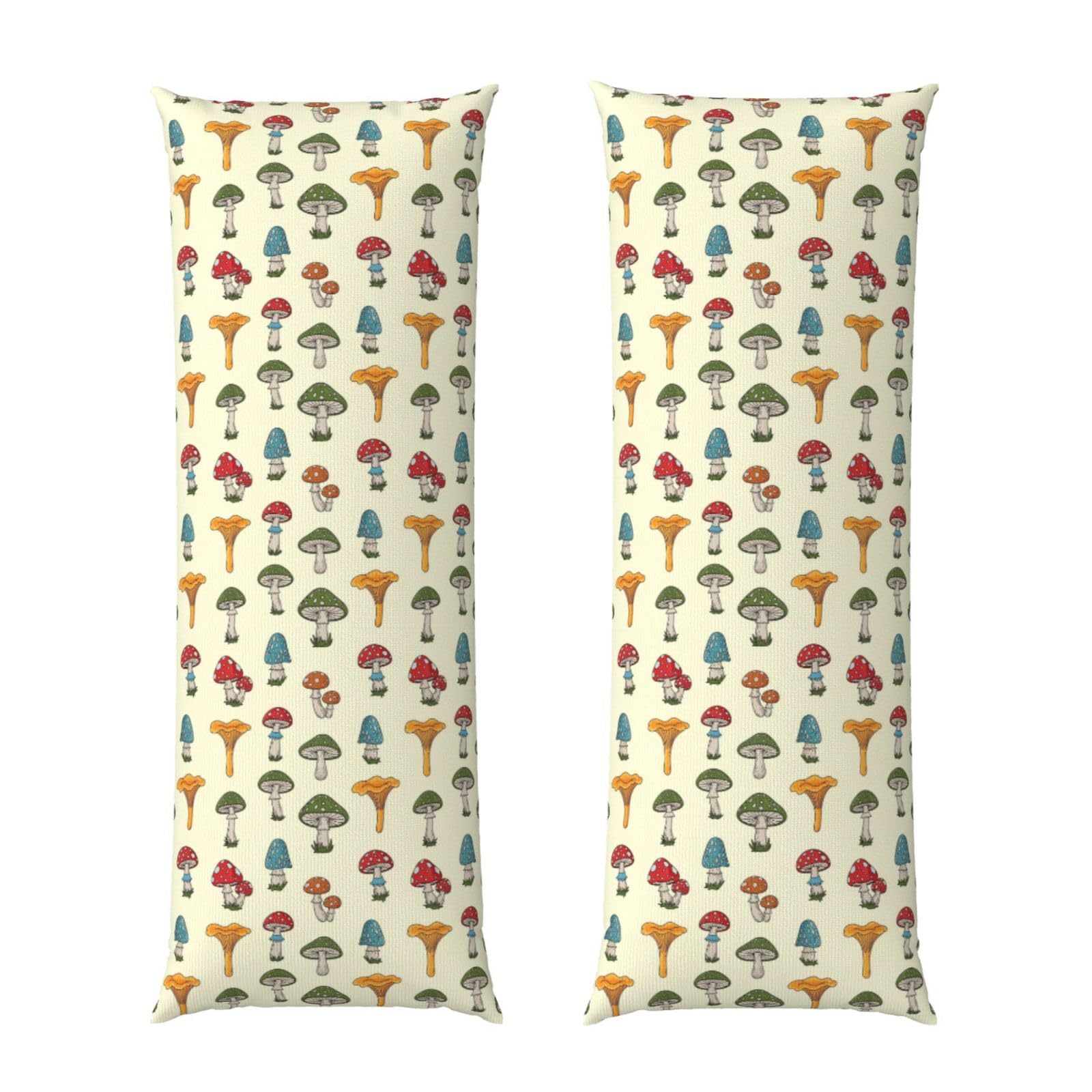 Body Pillow Cover 20x54, Female Ladies Legs Various Mushrooms, Soft Microfiber Long Pillowcase with Zipper Closure, Breathable Protector for Bedroom Sofa Couch Sleeping