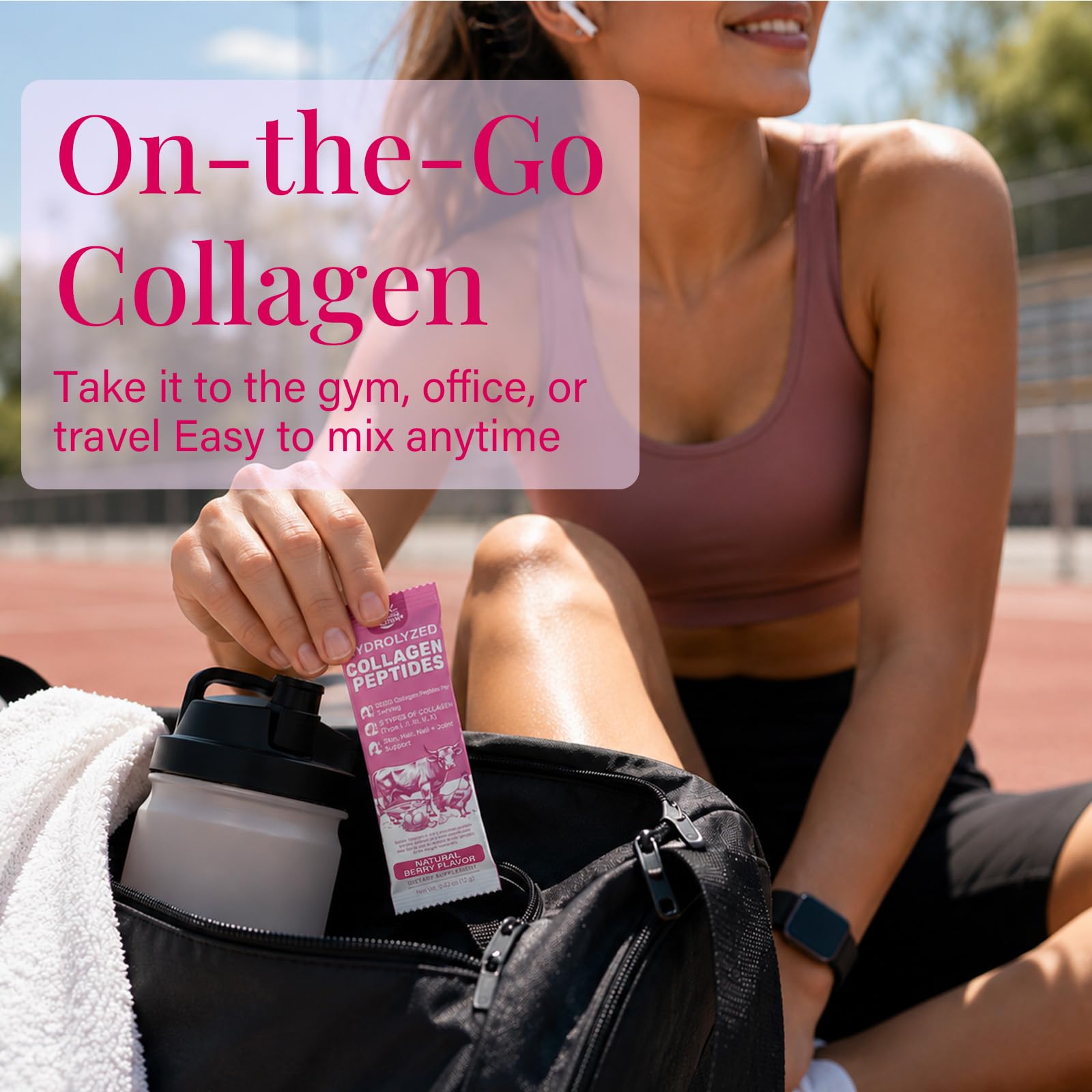 Multi Collagen Peptides Powder Women, 10g Hydrolyzed Collagen, Berry Flavor — Amazon image 10