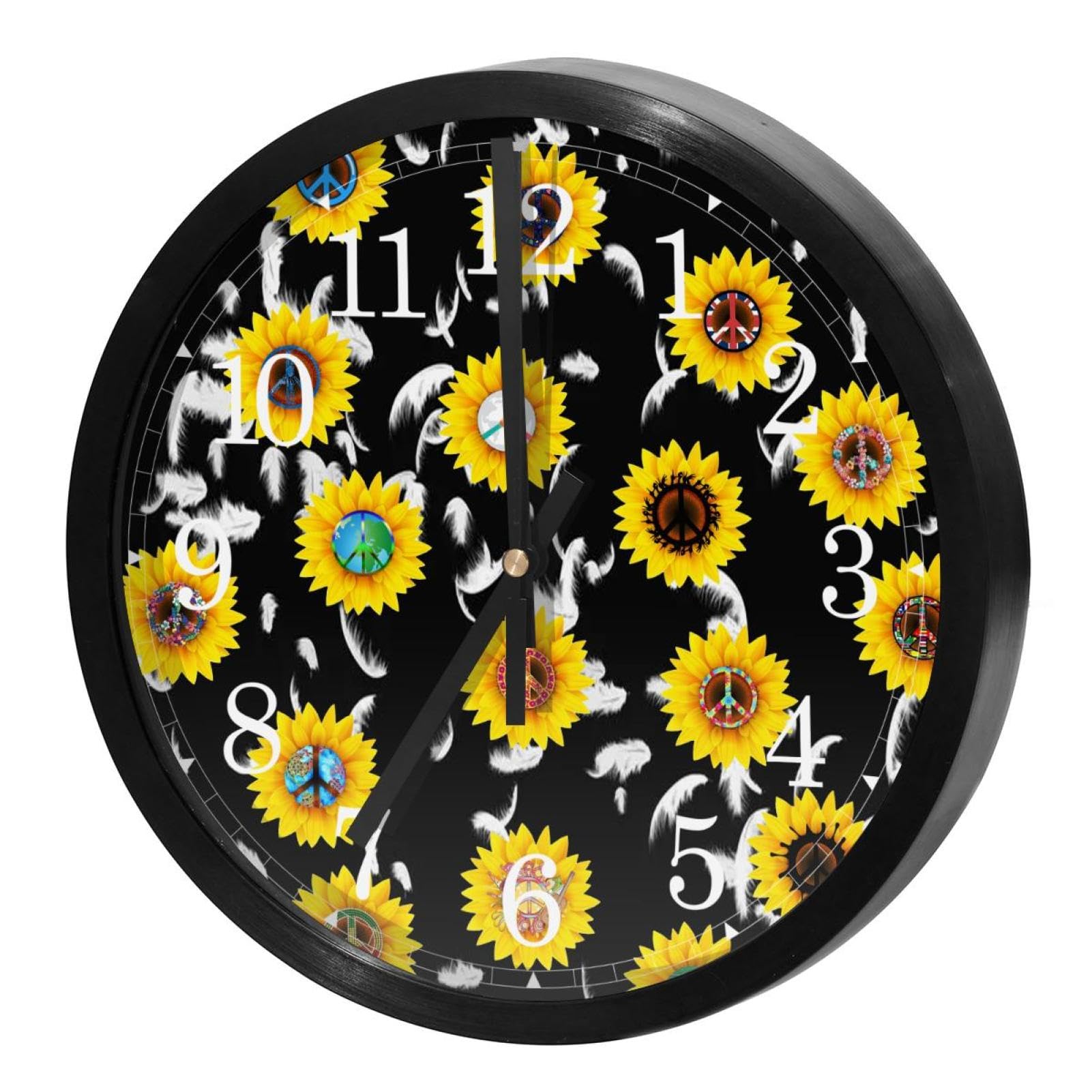 Horloge murale silencieuse à quartz ronde sans tic-tac fonctionnant avec piles