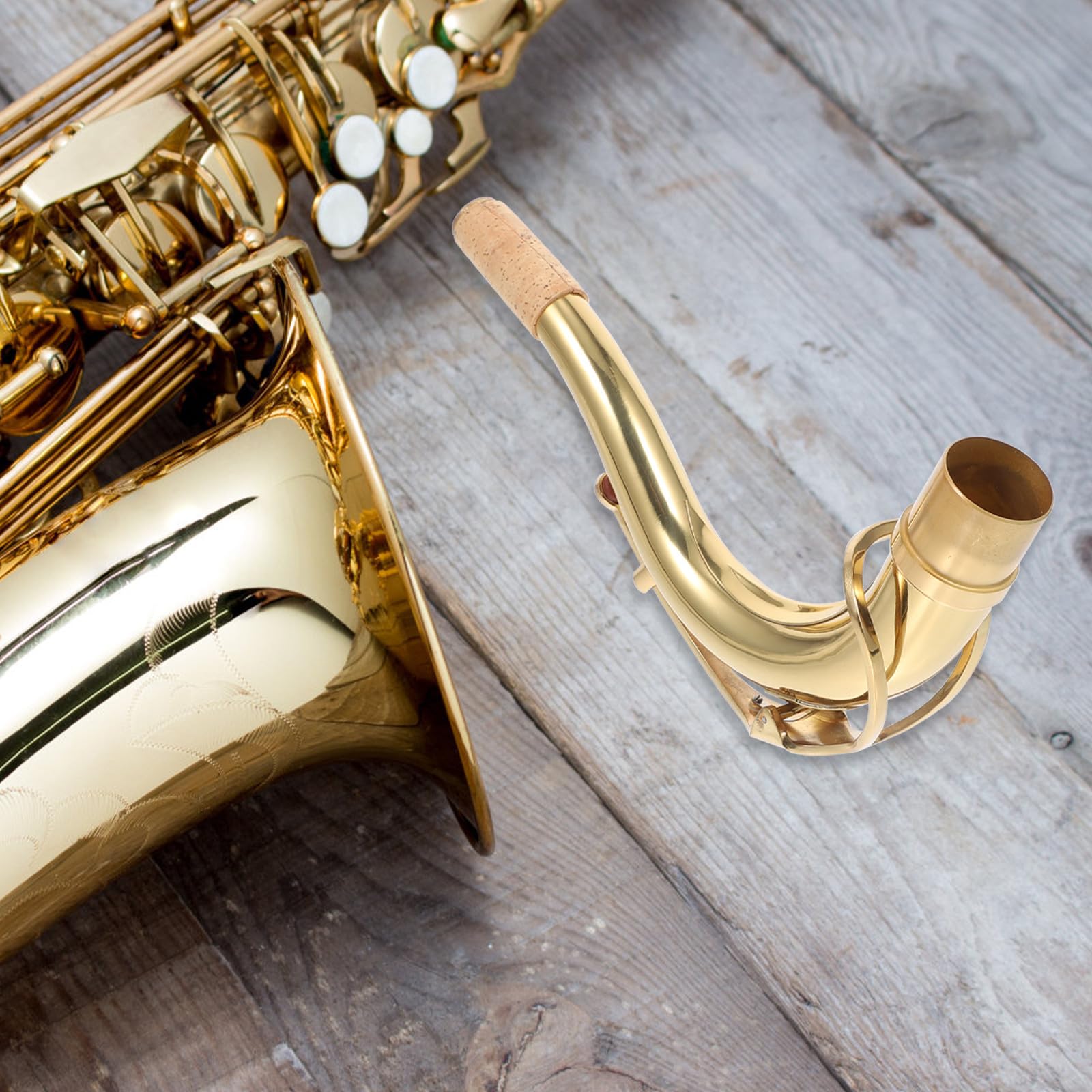 TOYANDONA Collo per Sassofono in Ottone Dorato, Accessorio di Ricambio Professionale e Conveniente per Sassofono, Parte di Sostituzione per Musicisti Amatori e Professionisti