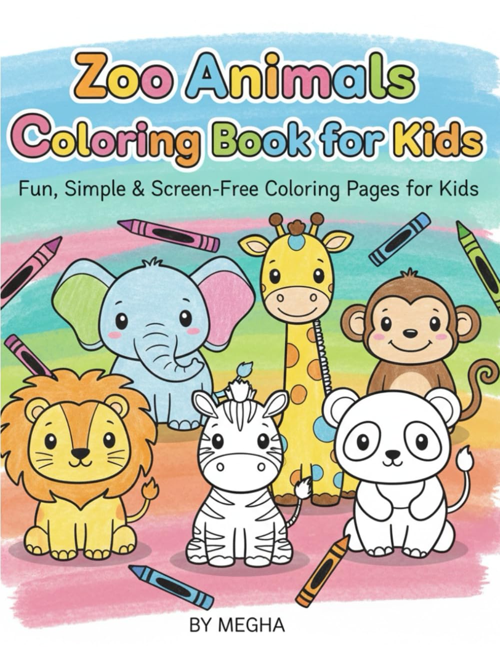 Zoo Animals Coloring Book for Kids: Fun, Simple & Screen-Free Coloring Pages for Kids