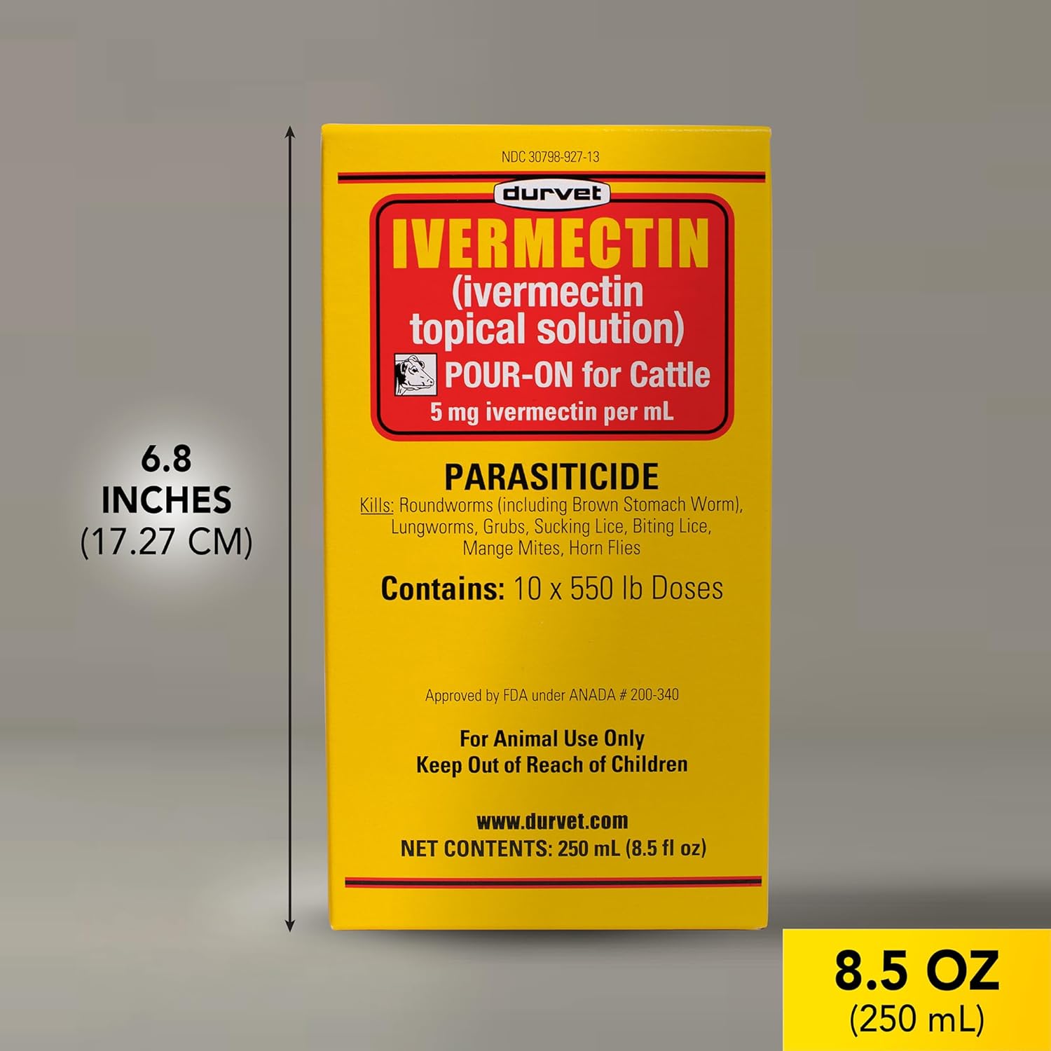 Durvet Ivermectin Pour On Dewormer 250mL