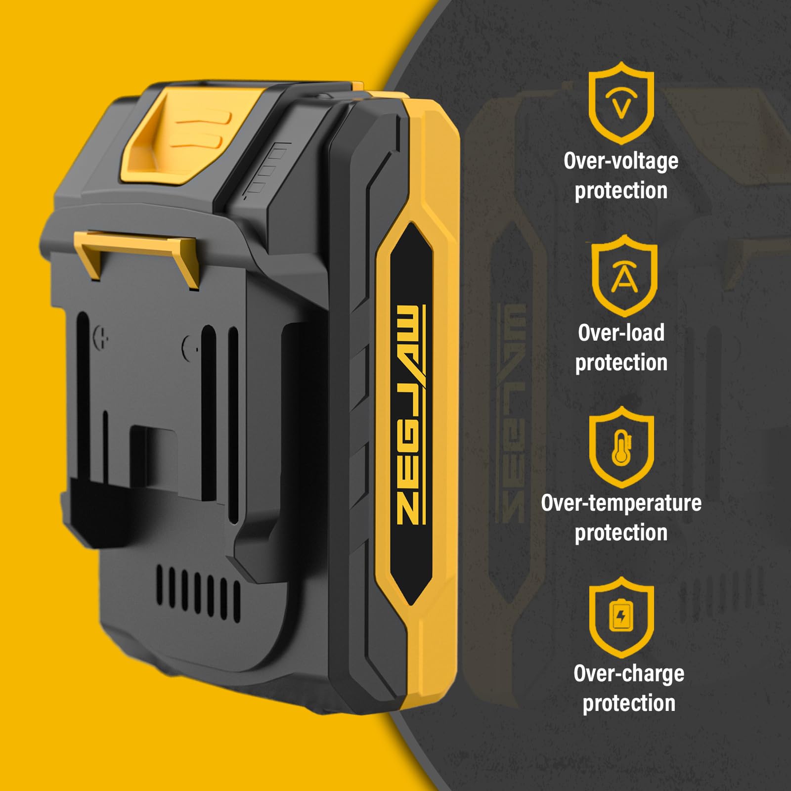 【よよ】 ZEGJAW 20V Rechargeable Battery Pack 2.0Ah Battery : Amazon