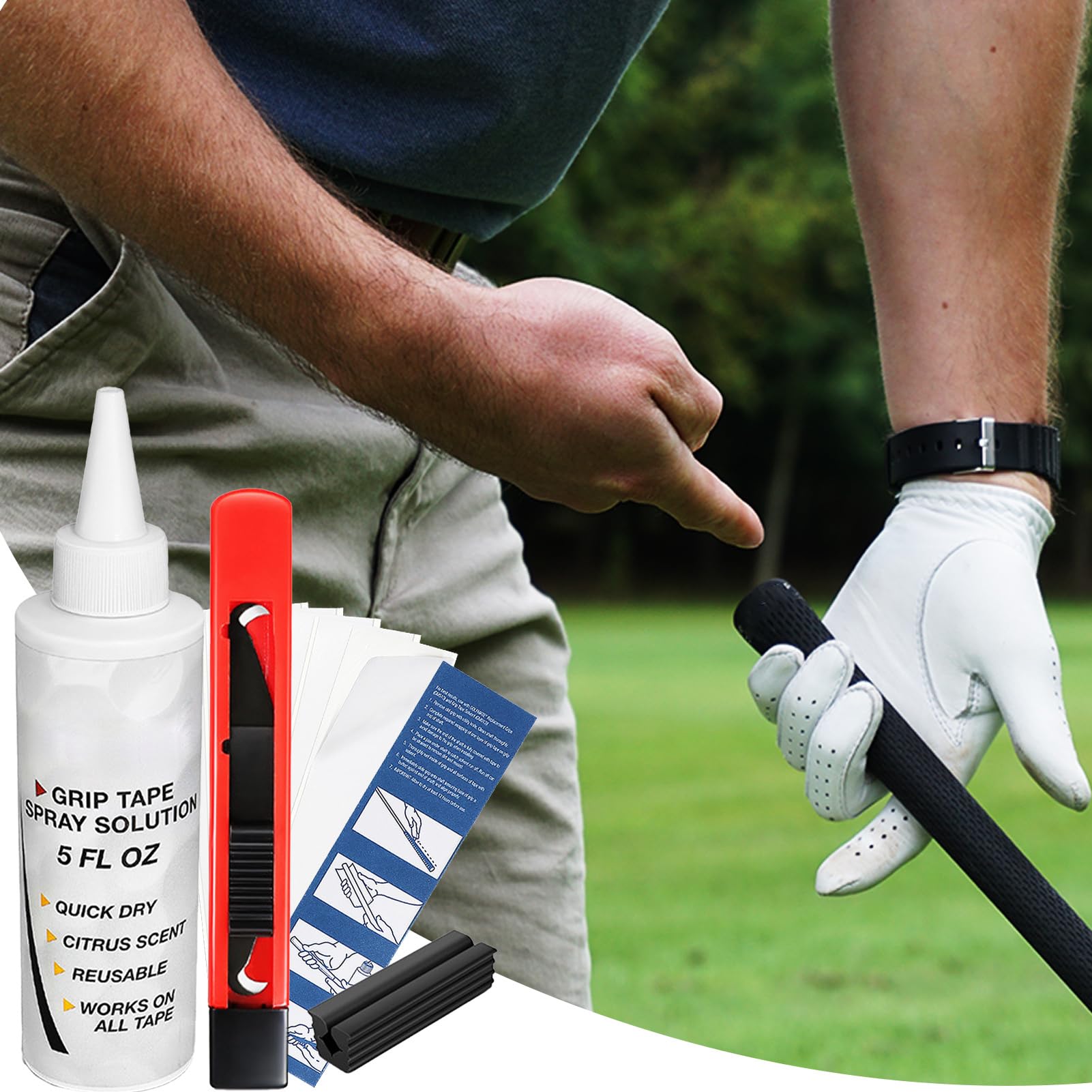 Juego para cambiar los mangos de golf, juego de reparación portátil, juego completo para cambio de mango de de golf, para hija, familia, amigos, hombres, mujeres, adolescentes, hijos
