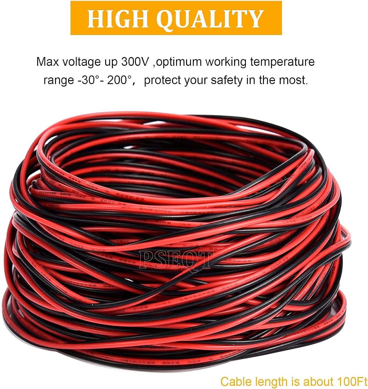 PSEQT 3.9'' LED Rock Strip Lights Car Exterior Underglow Wheel Fender Light Blue (10Pcs) + 100FT/30M 22AWG 2pin Extension Cable Wires Cord (1Pcs)