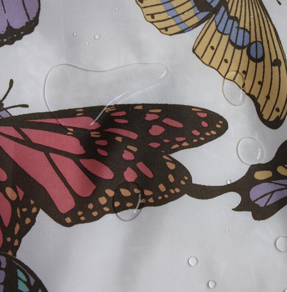 Tenda Da Doccia A Farfalle - 180x180 Cm, Impermeabile, Con Ganci, Design Blu Foresta - Foto 2