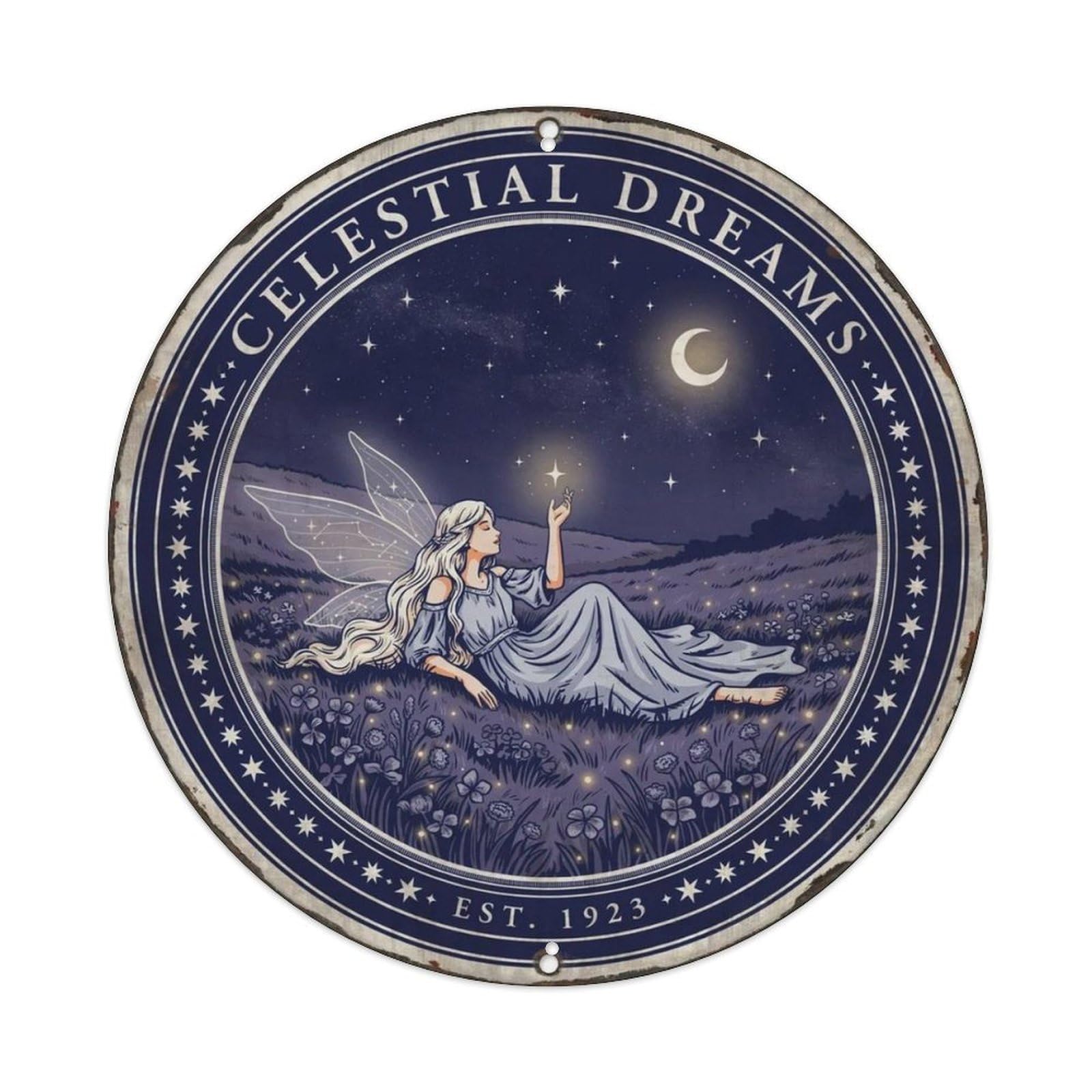 Deer Companion Forest Fairy Metal Tin Sign Plaque
