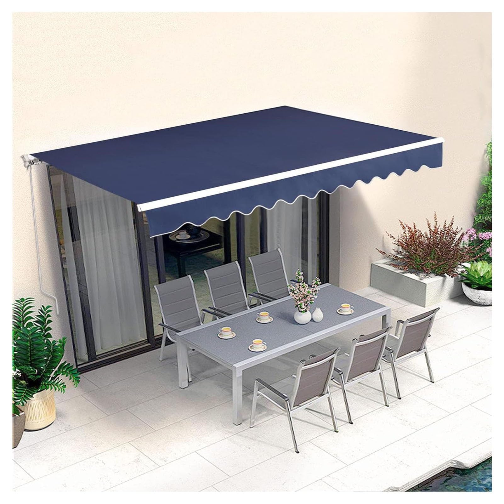 ZFUCMAYL Replacement Canopy Top Cover Canvas,Awning Replacement Fabric,Many Sizes Replacement Canvas with Front Valance for Window Door Market(Frameless)(16.4x9.8ft)