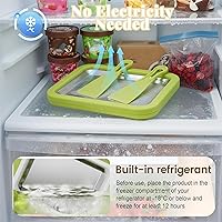 Vista 3 de 2026 New Ice Cream Roll Making Set, DIY Ice Cream Roll Tray, Home Ice Cream Roll Maker, Includes 2 Scrapers, Suitable for Family Fun