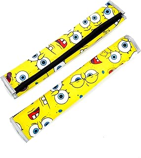 Generic Spongebob 2 Pcs Sparkling Seat Belt Cover, Protector from radar fines, Accessories Compatible with All Cars With light reflect feature