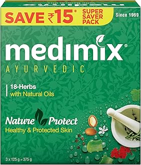 Medimix Ayurvedic Classic 18 Herbs Bathing Soap 125g (Combo Pack of 3) | Natural Oils For Healthy & Protected Skin | Shop Herbal | Natural | Paraben-free & Sulphate-free | 100% Vegan