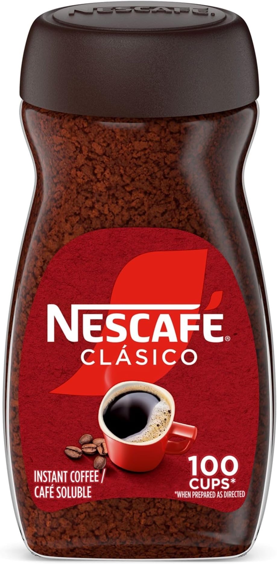 Nescafe CLÁSICO Instant Coffee, Dark Roast Coffee, 1 Jar (7 Oz)