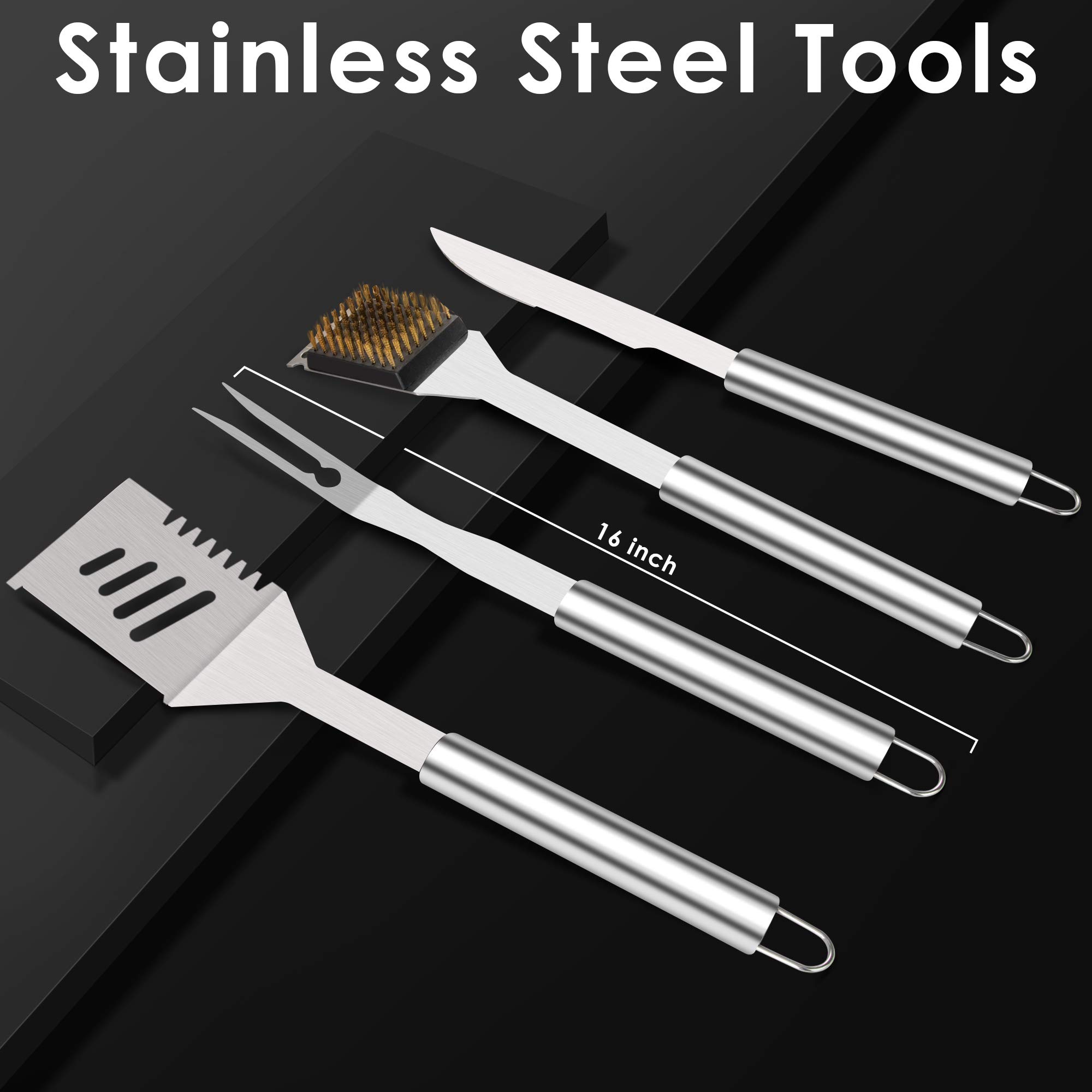 Outset Set Utensili Griglia Verde: Spatola, Pinze, Forchetta E Pennello In Acciaio Inox E Bambù