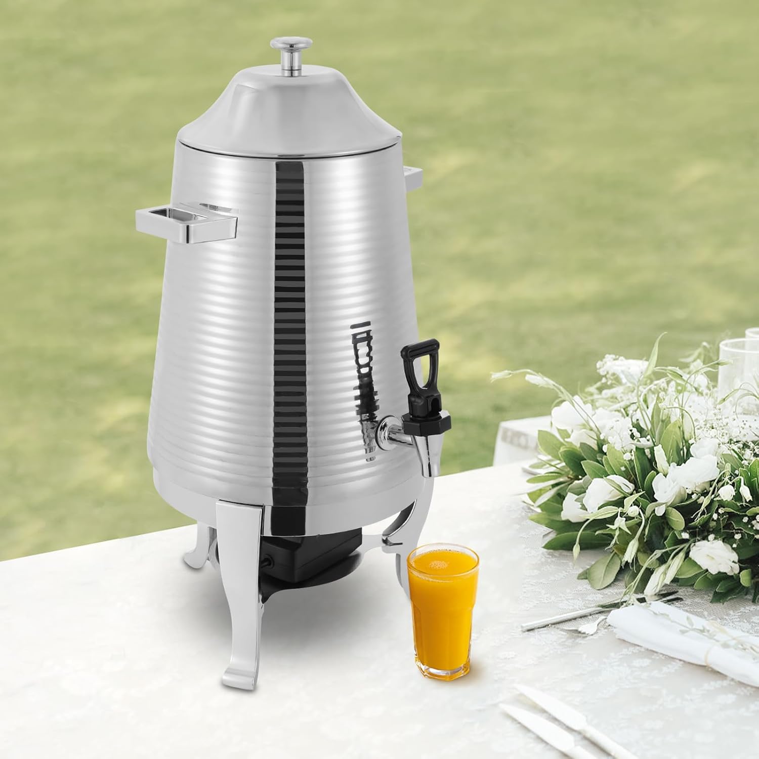 Water Boiler Hot Water Dispenser, 13L Electric Beverage Dispenser with Dual-Heating Flexibility, Practical Faucet, Warm Function, Stainless Steel, Home & Commercial Use, 11.02*23.23in Silver