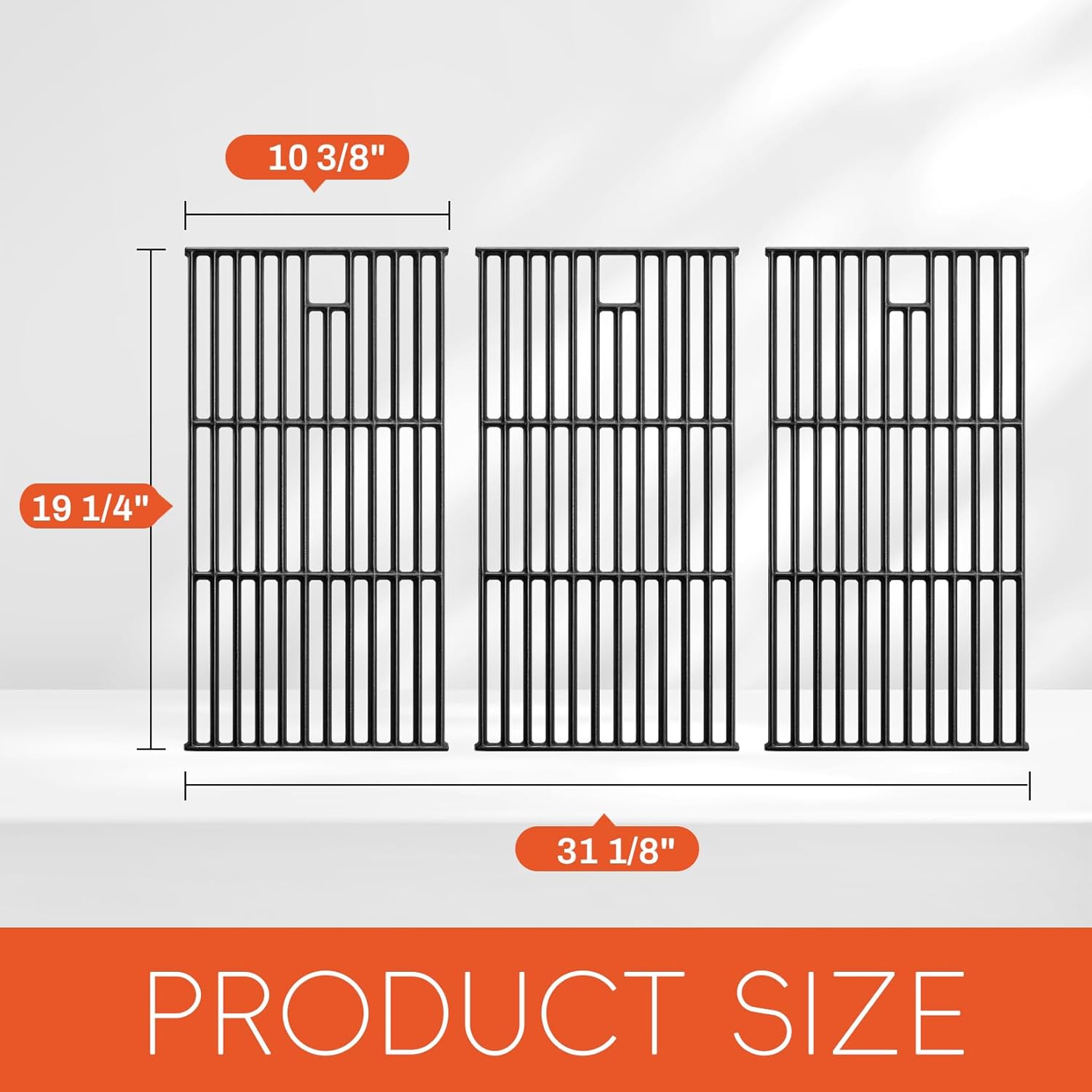 GGC 19 1/4" Grill Grates for Brinkman 810-8500-S 810-8501-S 810-8502-S, Cast Iron Grill Replacement Parts for Charmglow 720-0234, Jenn-Air 720-0337 720-0062 720-0062-lp, Nexgrill 720-0003