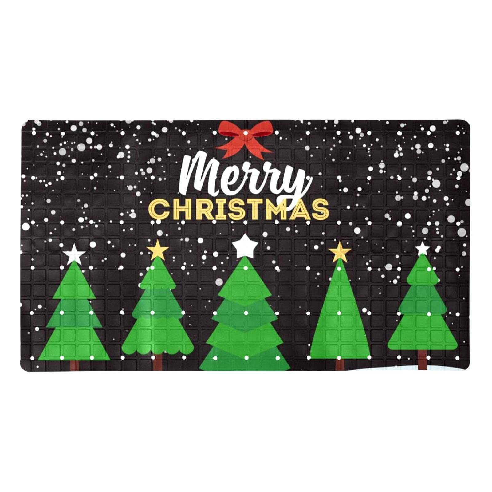Tapis de bain en形 de sapin de Noël pour sécuriser la douche des enfants en hiver