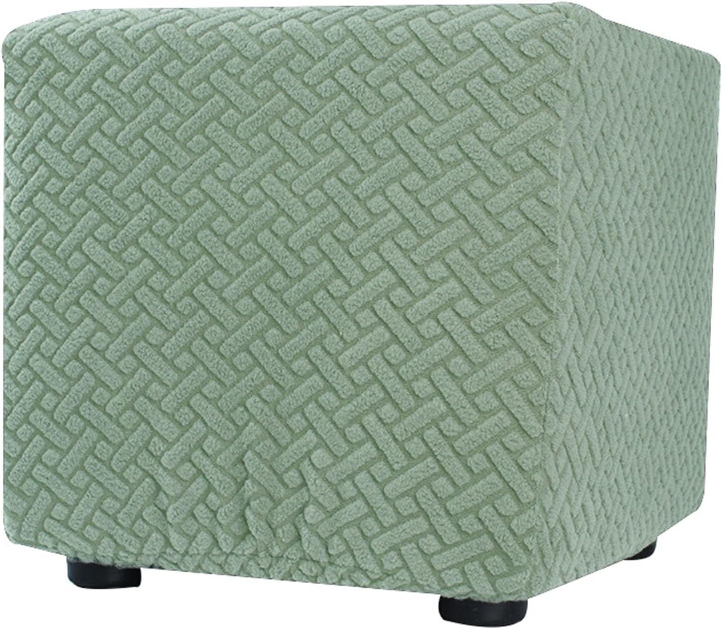 Ottoman Slipcover Square Stretch Ottoman Cover Thick Foot Stool Square Washable Storage Ottoman Cover Protector Footstool Cover with Elastic Bottom(Color 9,M:57-70cm/23-27in)