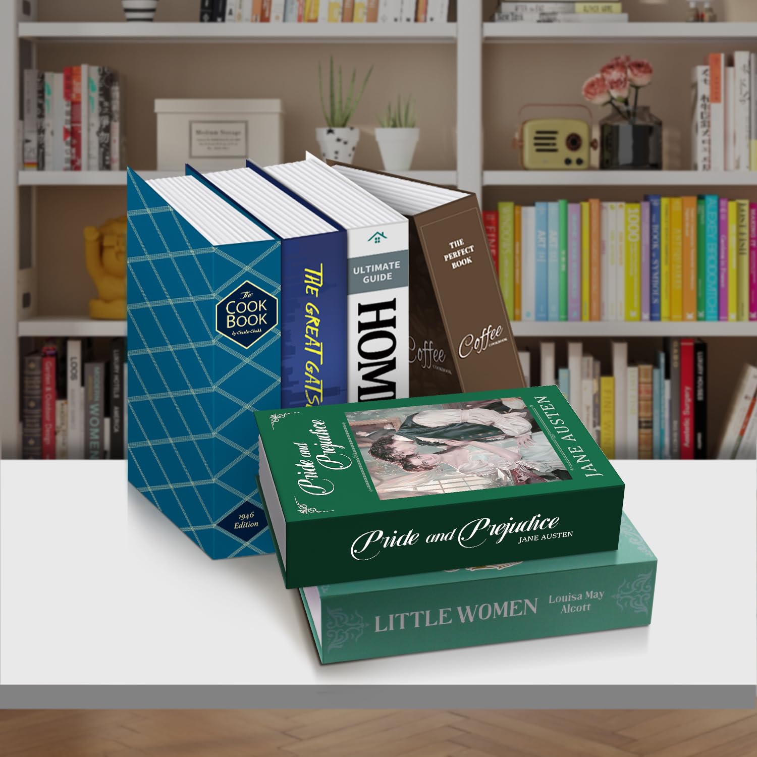 Sekam Cassaforte a libro con serratura a combinazione, nascosta (24 x 15 x 5,5 cm) con borsa ignifuga, per deviazione segreta, scatola per libri vuota, per denaro