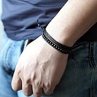 Vista 498 de Handmade Natural Stone Beaded Healing Bracelet Gift for Men Adjustable Rope String Bracelet