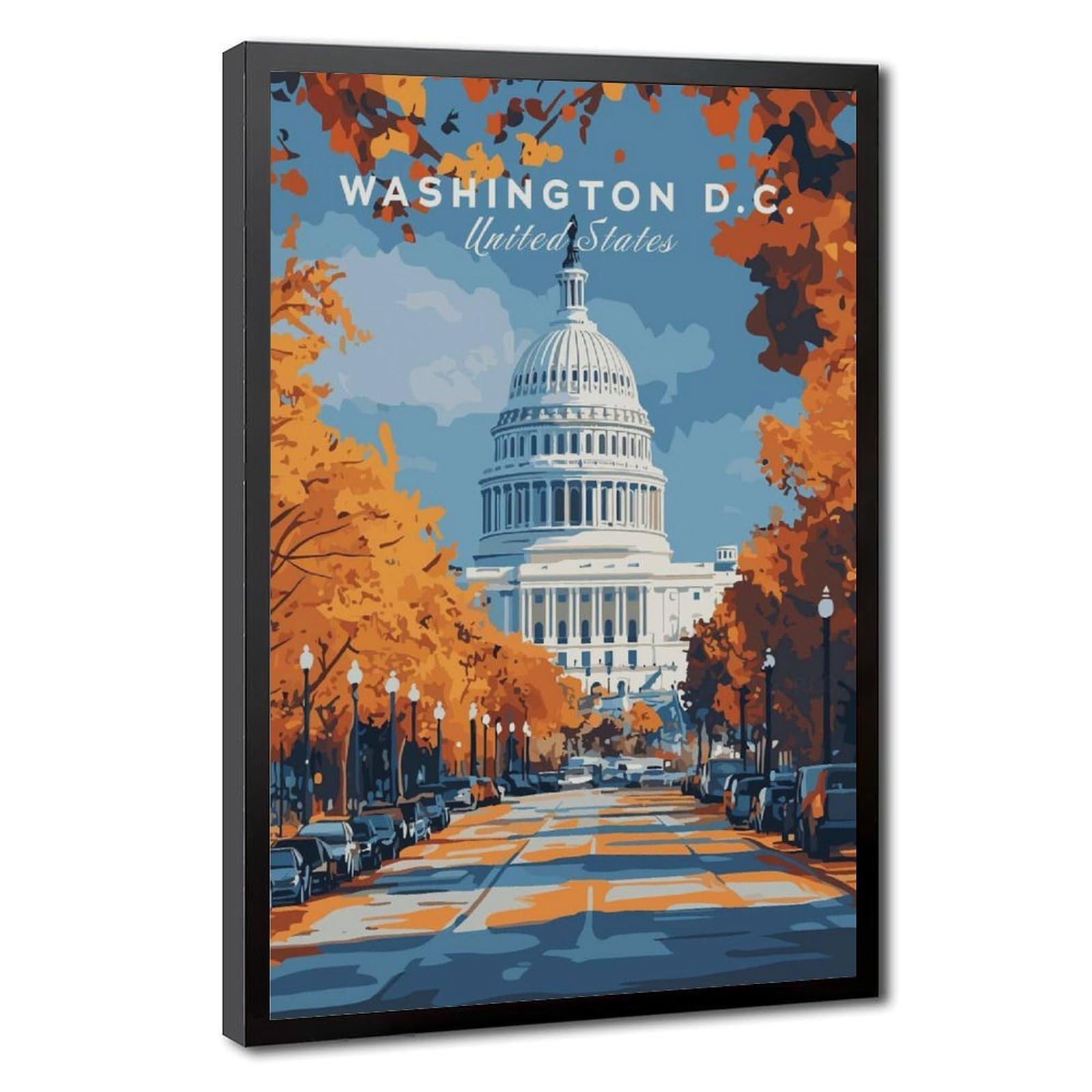 Bareronor Washington D.C. Autumn Capitol Canvas Poster Bedroom Decor Landscape Office Room Decor Gift 24" L X 36" W