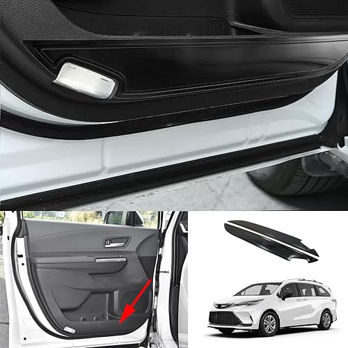 GZBFTDH Accesorios para Toyota Sienna Protector de panel de puerta de automóvil, cubiertas de acero inoxidable, 2 piezas de 2021 2022 2023 2024