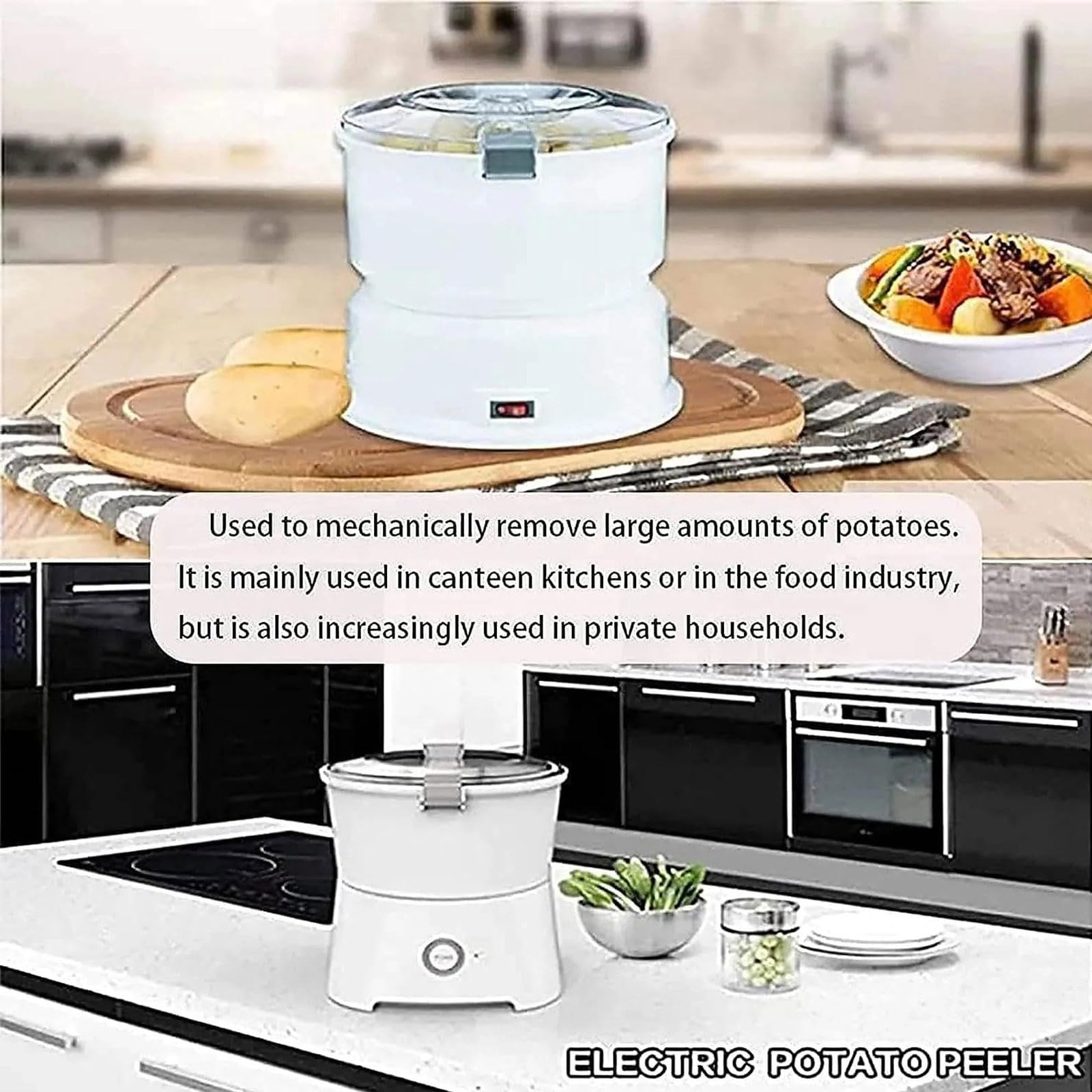 Éplucheuse Électrique À Pommes De Terre, Tambour, Capacité 1 Kg, Épluchage Efficace, Facile Nettoyer, Pour Fruits Et Légumes