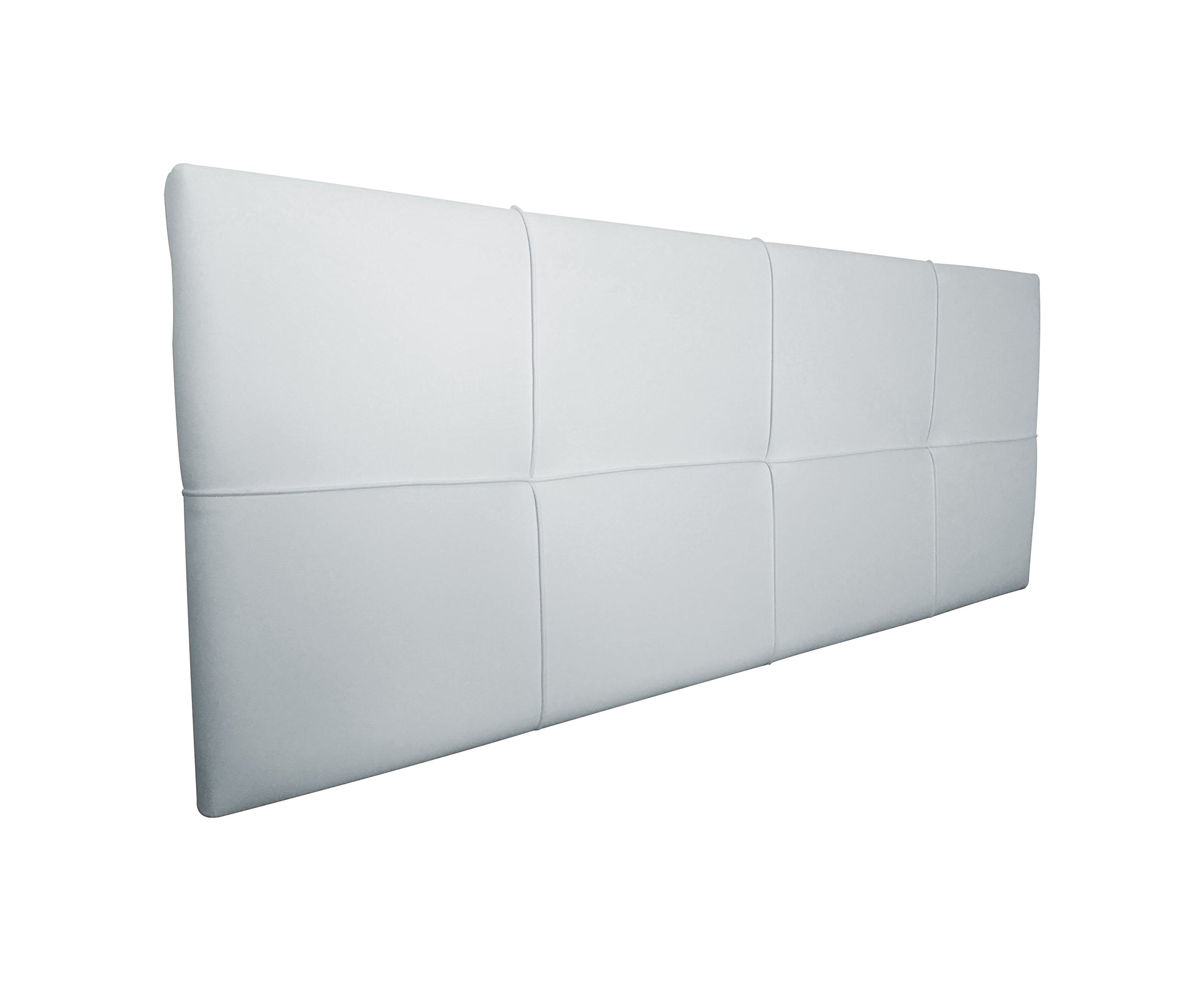 SUENOSZZZ-ESPECIALISTAS DEL DESCANSO Cabecero de Cama Square tapizado en Polipiel para Camas de 90 (100 x 57 cm) Polipiel Blanco