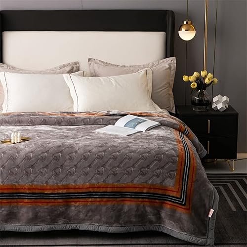 Miniatura 3 de LGYKUMEG Manta gruesa para invierno, manta pesada de visón coreano de 79 x 91 pulgadas, suave y cálida, manta térmica de invierno reversible de 10