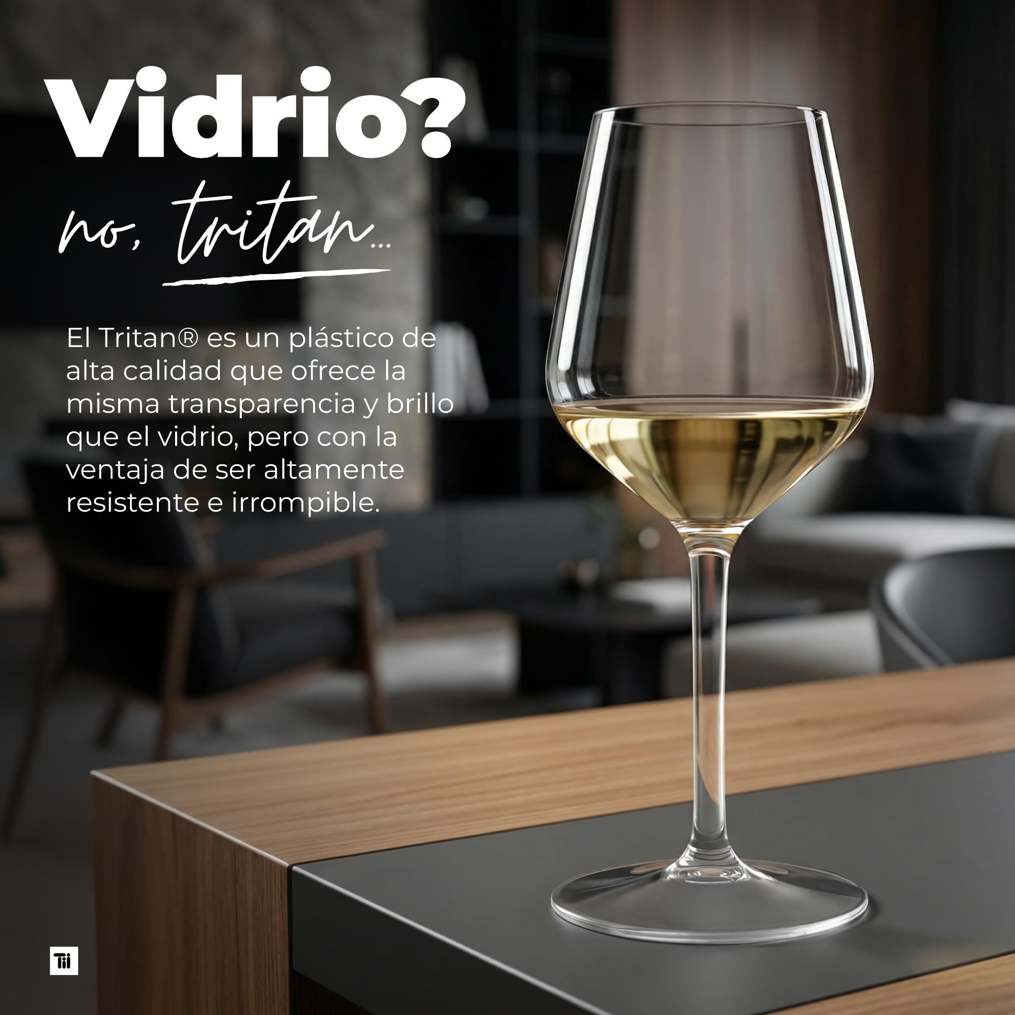 TUNDRA - 6 Copas Plastico Duro REUTILIZABLES para Vino y Cócteles | EVENT 33 cl. | IRROMPIBLES en Tritan® (Plástico Rígido) - Vasos de Plastico BPA Free y Aptas para Lavavajillas, Transparentes