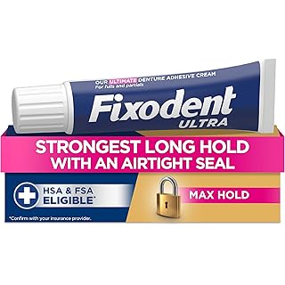 Fixodent Ultra Max Hold Denture Adhesive, 2.2 oz, (Packaging may vary)