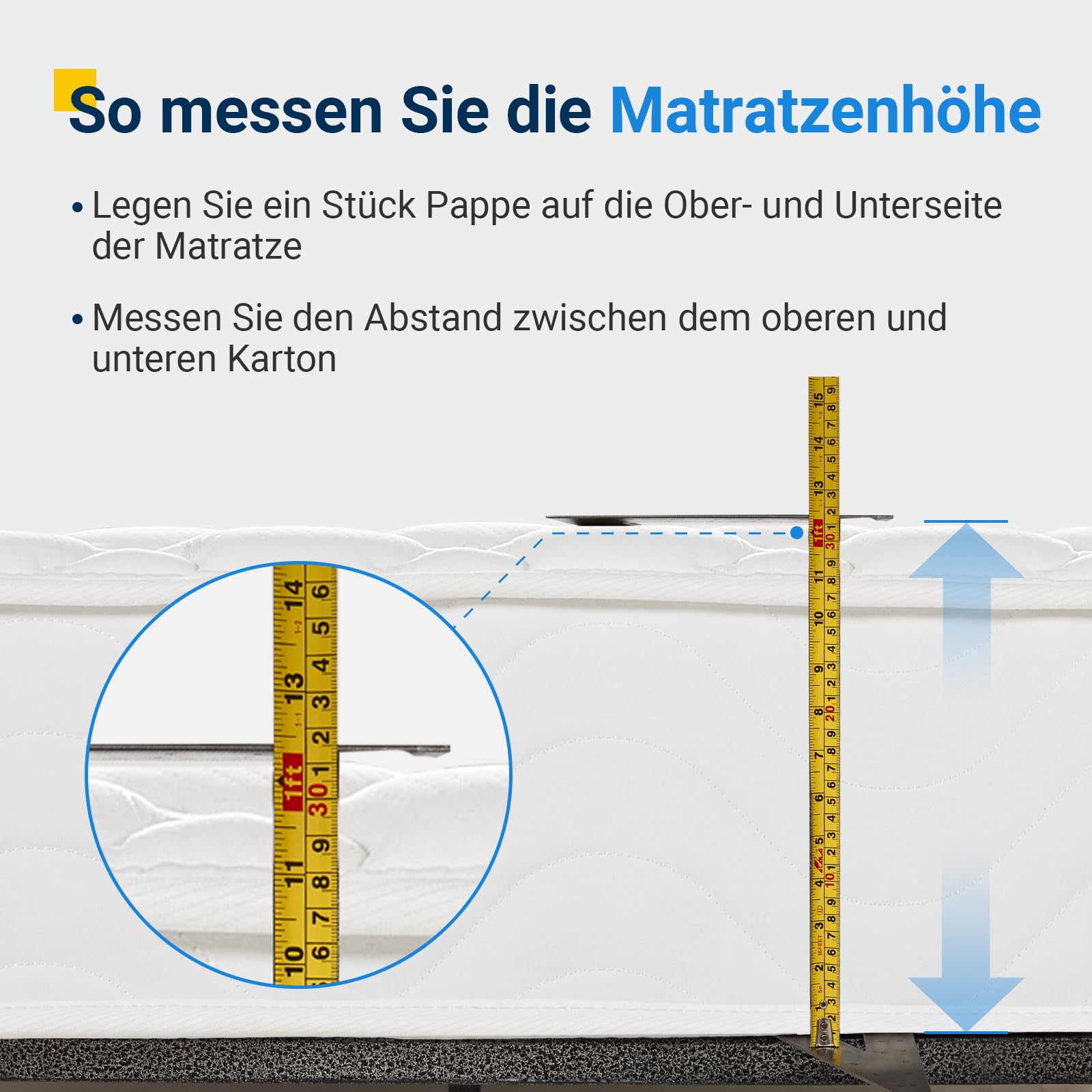 Avenco Matratze 90x200 H3 Taschenfederkernmatratze 7 Zonen Matratze Öko-Tex CertiPUR US Federkernmatratze 20cm Mittel