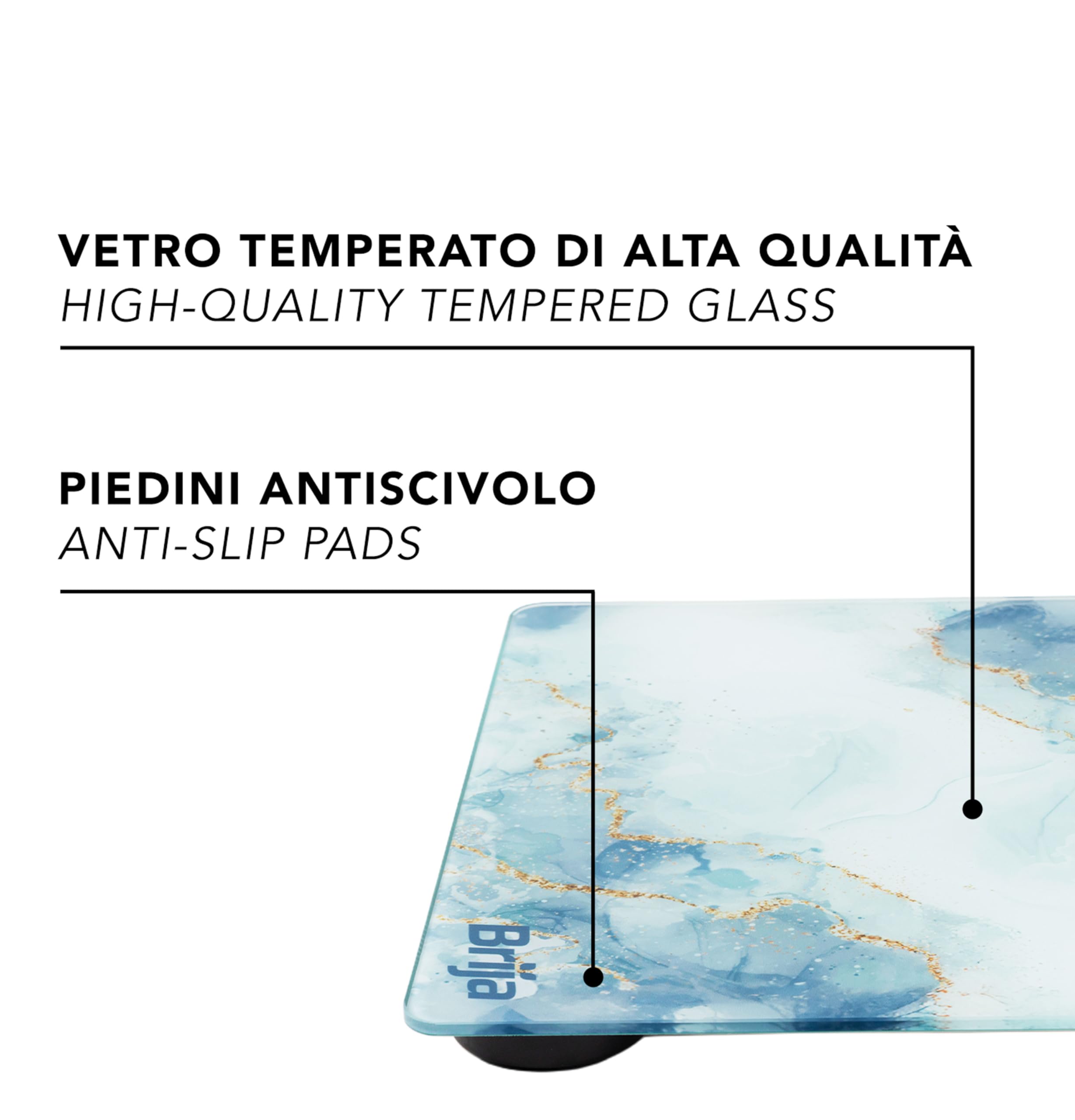 IPEA Bilancia Pesapersone Digitale Ultra Sottile - Tecnologia STEP ON - Massima Precisione Peso - Deisgn Effetto Marmo - Bilancia in Vetro Temperato con Display misurazione fino 0,1 KG - Max 180Kg