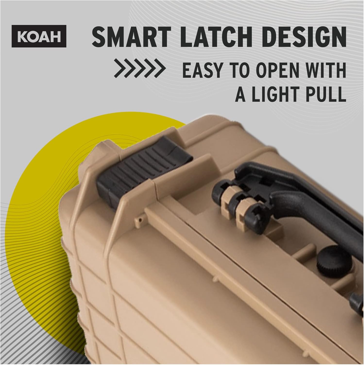 Koah Weatherproof Hard Case with Customizable Foam (18 x 14 x 7 Inch) - Tan - Image 7