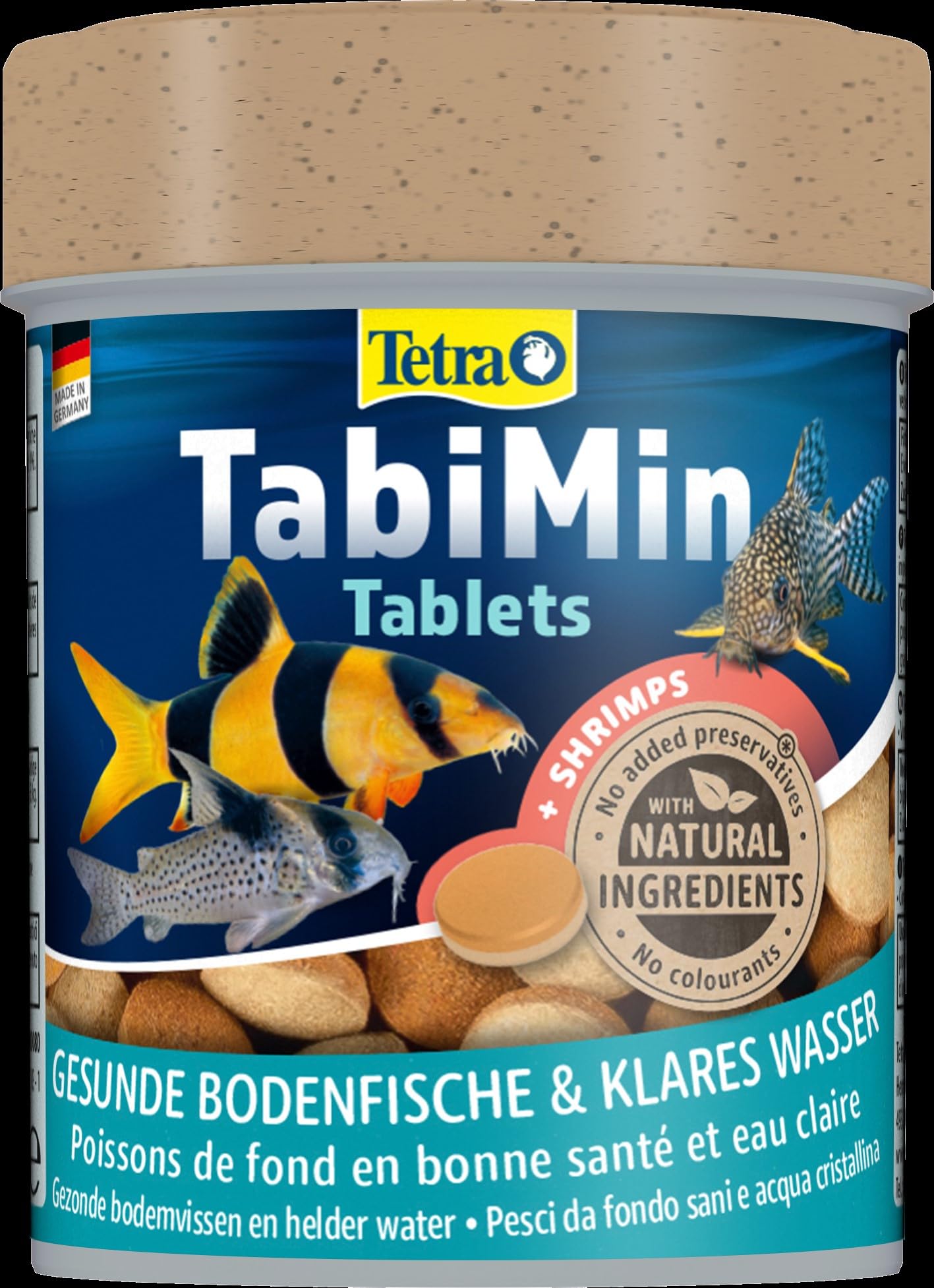 Tetra Tablets TabiMin – Alimento en comprimidos para todos los peces de fondo, como siluros, lochas o barbos que buscan alimento en el sustrato, bote con 275 comprimidos