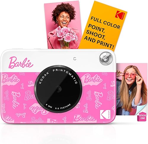 Barbie x Kodak Printomatic - Cámara digital de impresión instantánea a todo color, cámara Barbie portátil de 5 MP imprime fotos coloridas de 2 x 3