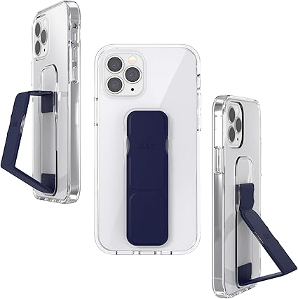 Amazon Co Jp Clckr Iphone12 ケース Iphone12pro ケース 6 1インチ クリア 2 In 1 スタンド グリップ 一体型 縦置き 横置き Puレザー スリム デザイン Iphone 12 12 Pro 2 In 1 グリップスタンド カバー クリア X ネイビー 家電 カメラ