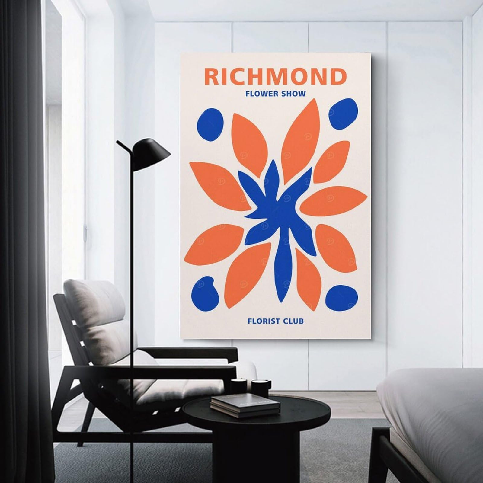 Junmoney Richmond Florist Club Canvas Wall Art, 20x30inch(50x75cm), for Living Room, Bedroom Or Apartment Walls, A Home Accent with Warm Character