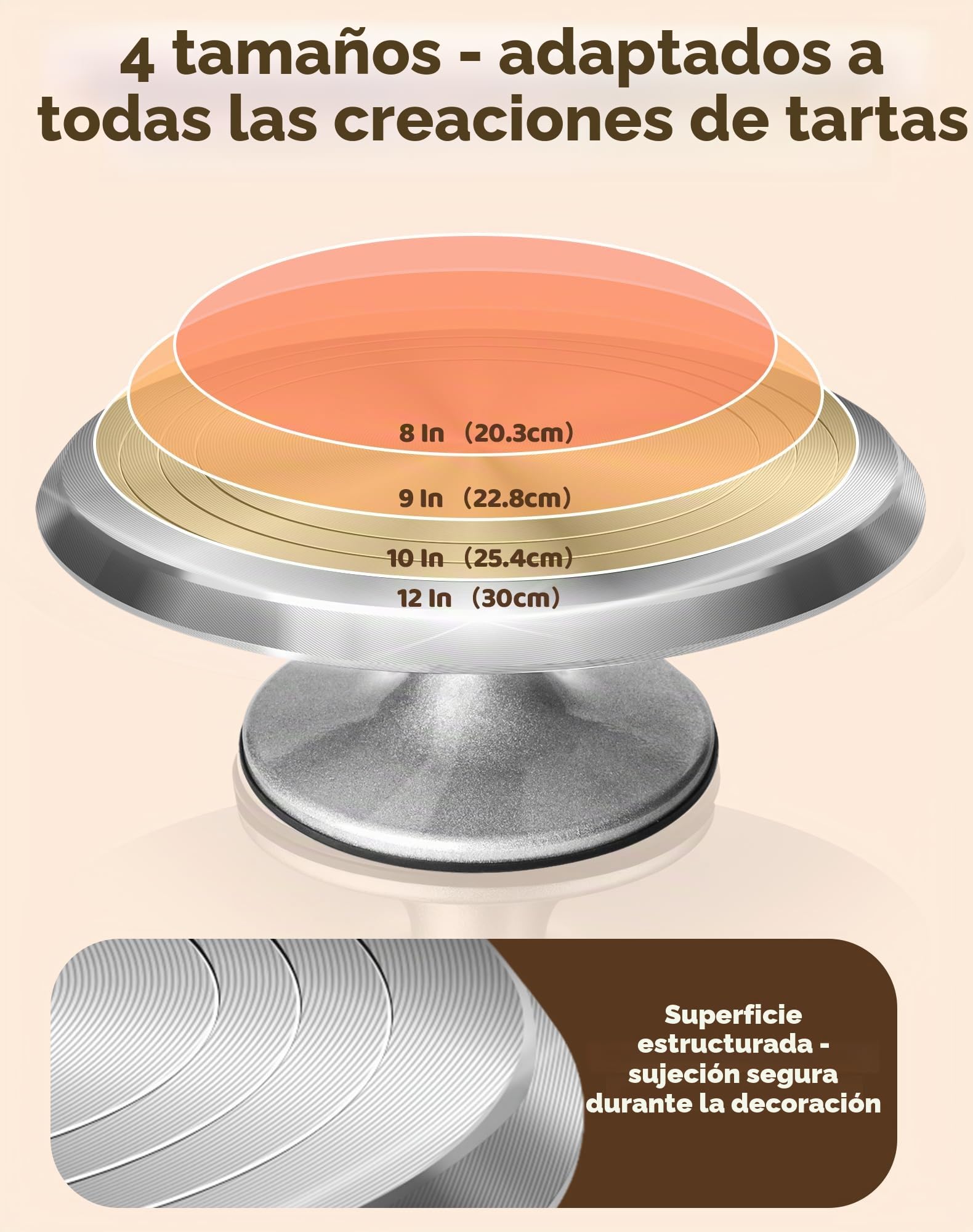 LAOYE Plato para Tartas Giratoria de 30cm de Aluminio, Plato Giratoria para Tartas con Base, Plato Giratoria para Tartas con Pie, Plato Giratoria para Tartas, Soporte para Tartas, Plato para Tartas