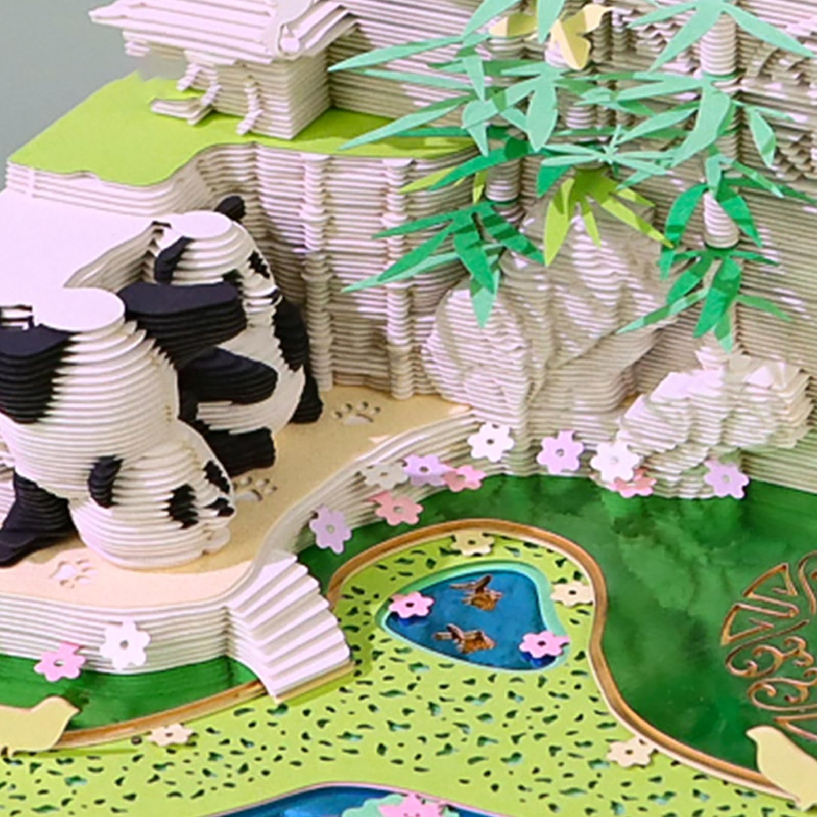 Calendario de escritorio 2025, calendario de papel 3D, páginas diarias, blocs de notas 2025, calendario de panda 3D