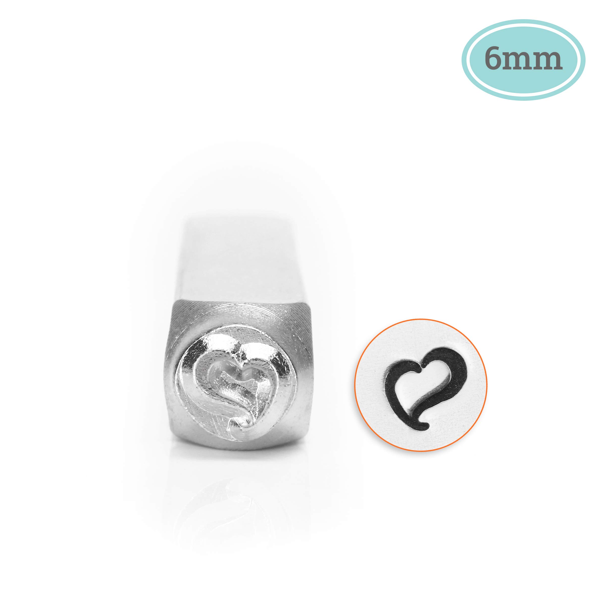 ImpressArt, Metal Jewelry Design Stamp, Swirly Heart, 6mm
