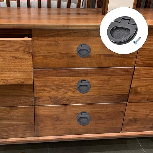 Miniatura 3 de METALLIXITY Manijas de anillo empotrado 1713in171 pulgadas 3 piezas pestillo de aleación de zinc con tornillos para puerta corrediza de cajones