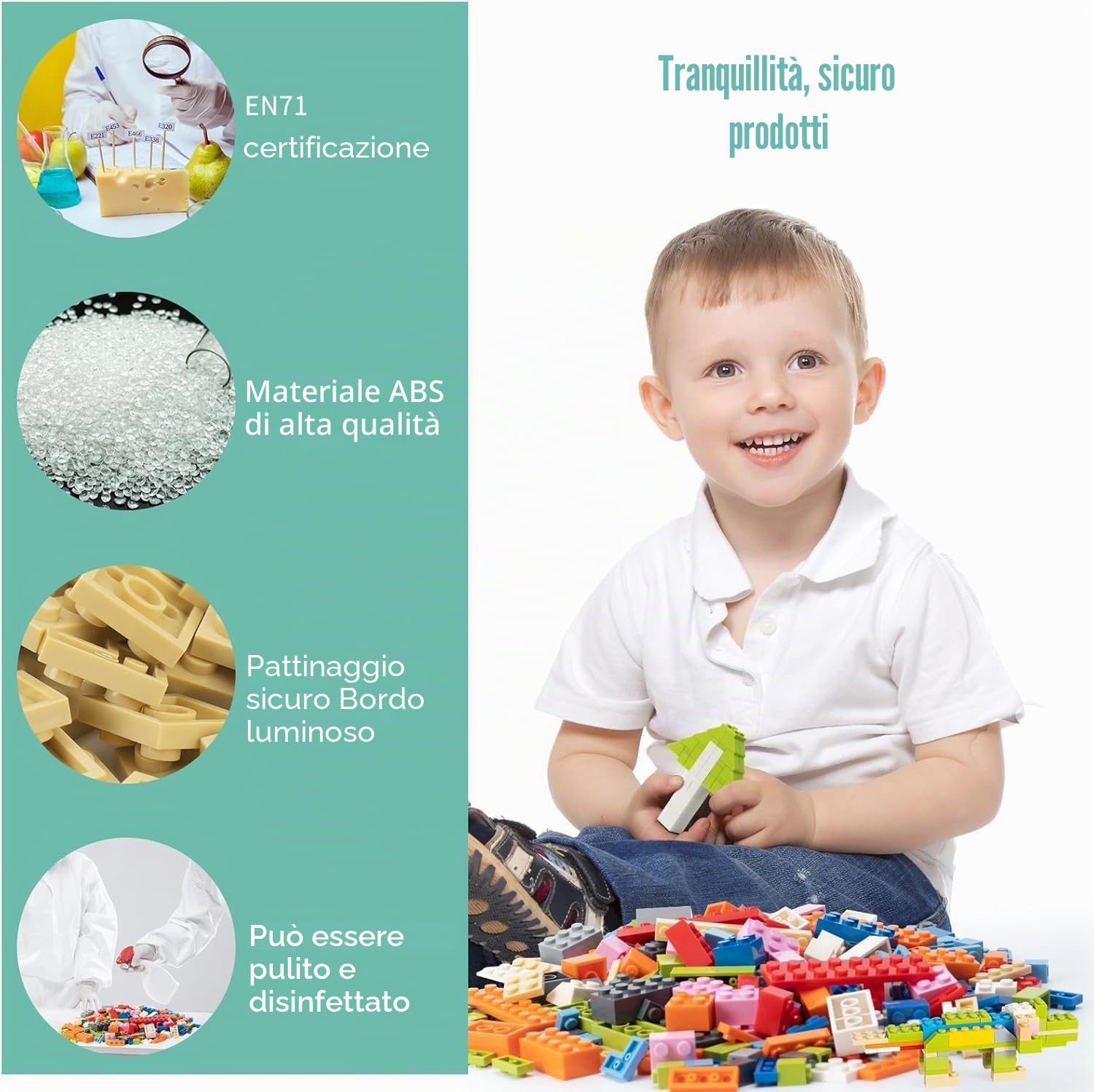 WYSWYG Basic Mattoncini 1200 Pezzi Compatibile con Tutti i Principali Marchi, Adatto per Ragazzi e Ragazze dai 6 Anni in Su