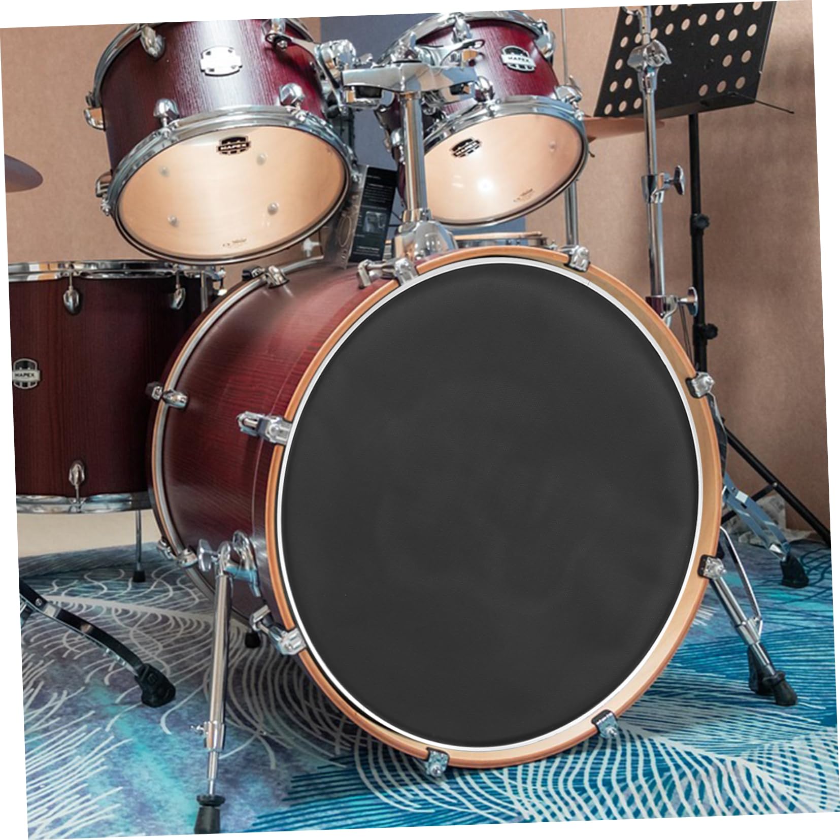 TOYANDONA 3piezas Parches de Batería de Doble Capa Silenciosos Parches de Batería de Malla para Reemplazo para Practicar Instrumento de Percusión Interiores