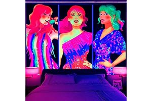 Blacklight Singer Tapestry: UV Reactive, Funny Dorm Decor
