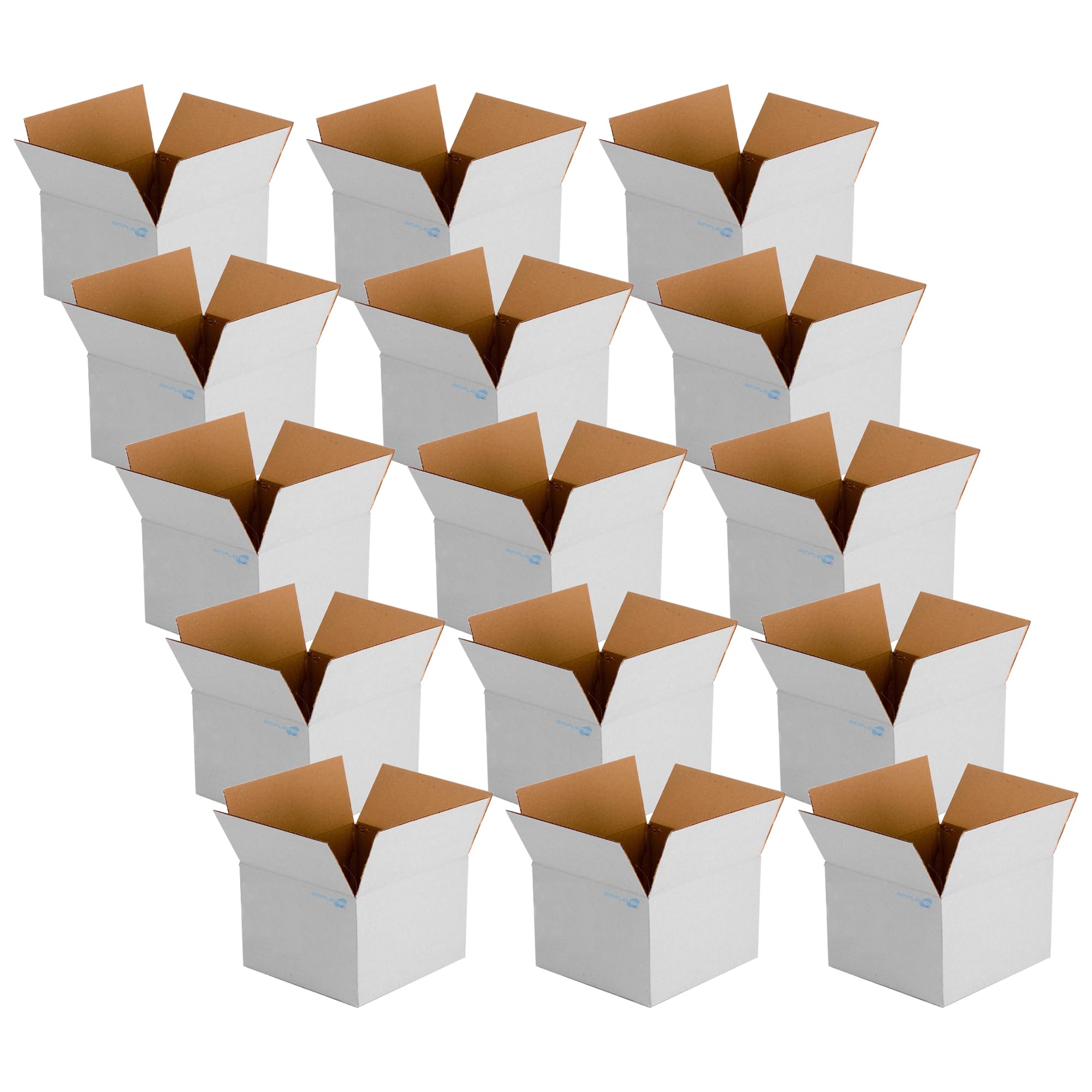 Simpletek 15 Stück Versandbox Verpackung Weiß Verstärkte Doppelwelle | Maße 45 x 42 x 23 cm