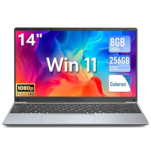 FUNYET Ordenador Portatil, Celeron N5095 (hasta 2,9 GHz), 8GB RAM 256GB SSD Win11 Pro 14.1" IPS FHD 1920 * 1080 PC Portatil, Convertible 180° Laptop Mini HDMI, DC, WiFi, Bluetooth 5.0-QWERTY - Chollo en Informática