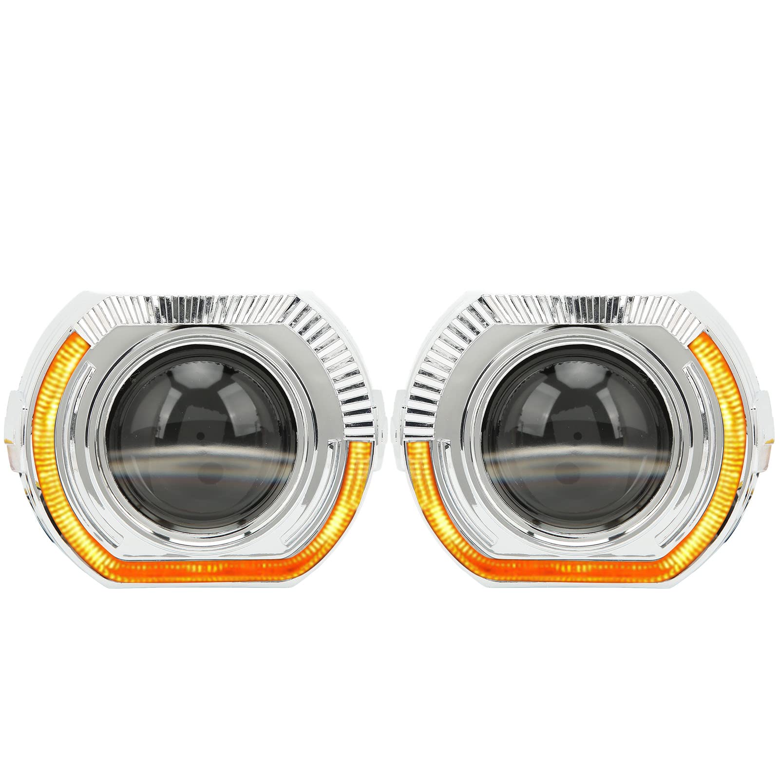 Faros Delanteros LED Torvex, Bombillas para Faros Delanteros de Doble Lente de 3 Pulgadas, lámparas para proyector 5500K 9-24V, compatibles con vehículos H1 H4 H7 HB3 HB4 D1 (Ojos de ángel Amarillos