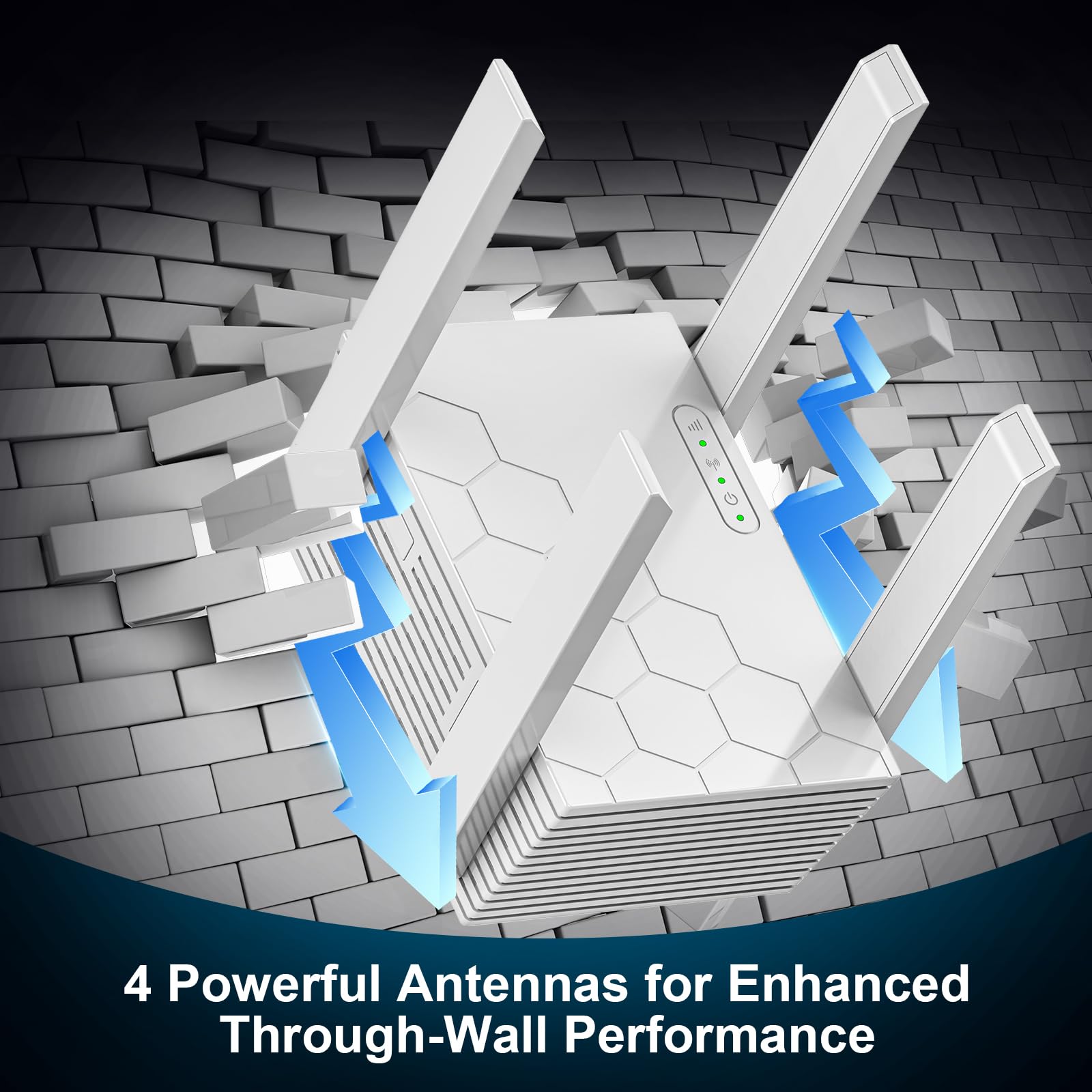 WiFi Extender Signal Booster, Dual Band 5.8GHz&2.4GHz, 1200M WiFi Booster for 45 Devices, Covers Up to 10200 Sq.ft, WiFi Repeater w/Ethernet Port for Home Office — view 4