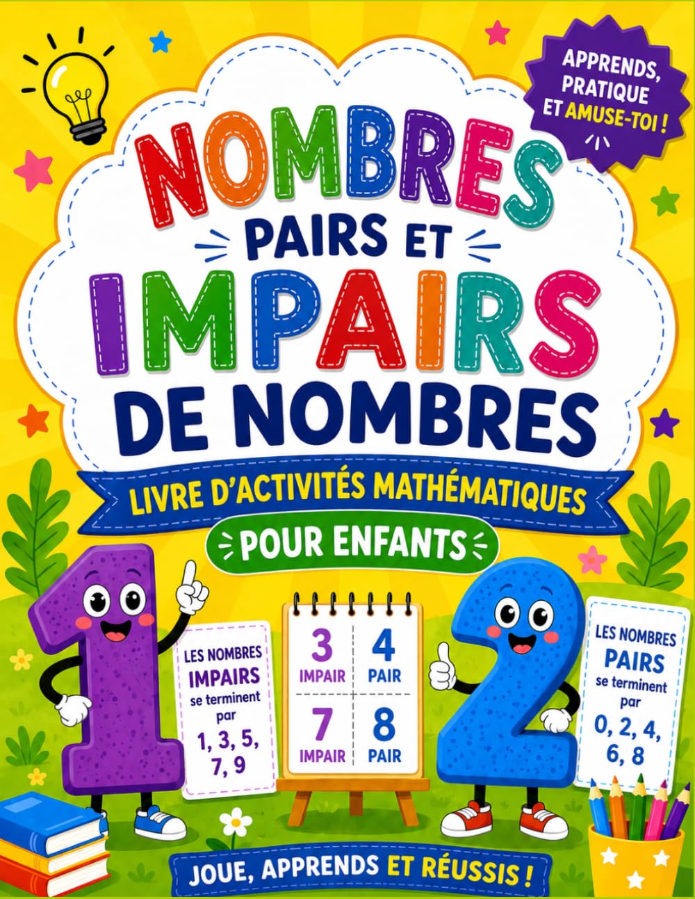 Cahier d'activités mathématiques : Nombres pairs et impairs: Cahier de maths ludique pour débutants : Nombres pairs et impairs | Coloriages magiques du CP à la 6ème | Jeux et activités